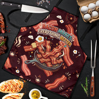 International Bacon Day Apron Retro Bacon Pattern With Sizzling Skillet Graphic
