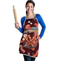International Bacon Day Apron Retro Bacon Pattern With Sizzling Skillet Graphic