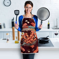International Bacon Day Apron Retro Bacon Pattern With Sizzling Skillet Graphic