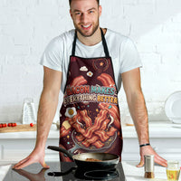 International Bacon Day Apron Retro Bacon Pattern With Sizzling Skillet Graphic