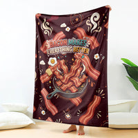 International Bacon Day Blanket Retro Bacon Pattern With Sizzling Skillet Graphic