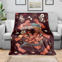 International Bacon Day Blanket Retro Bacon Pattern With Sizzling Skillet Graphic