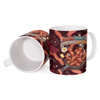 International Bacon Day Ceramic Mug Retro Bacon Pattern With Sizzling Skillet Graphic