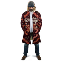 International Bacon Day Cloak Retro Bacon Pattern With Sizzling Skillet Graphic