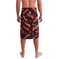International Bacon Day Lavalava Retro Bacon Pattern With Sizzling Skillet Graphic