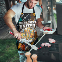 Beer Lovers United Brew Mode On Apron Retro Comic Beer Characters Clinking Glasses