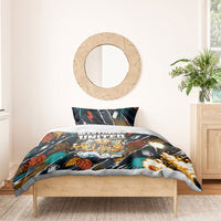 Beer Lovers United Brew Mode On Bedding Set Retro Comic Beer Characters Clinking Glasses