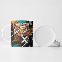Beer Lovers United Brew Mode On Ceramic Mug Retro Comic Beer Characters Clinking Glasses