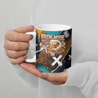 Beer Lovers United Brew Mode On Ceramic Mug Retro Comic Beer Characters Clinking Glasses