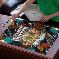 Beer Lovers United Brew Mode On Puzzle Retro Comic Beer Characters Clinking Glasses