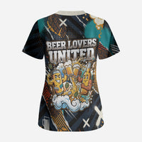 Beer Lovers United Brew Mode On Scrub Top Retro Comic Beer Characters Clinking Glasses