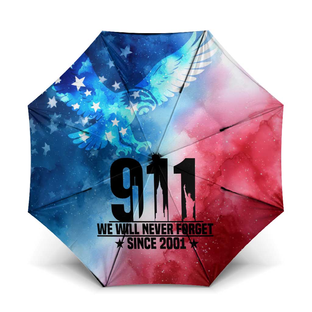 Patriotic 911 Memorial Patriot Day Umbrella American Flag and Bald Eagle - Wonder Print Shop