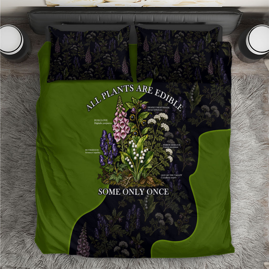 All Plants Are Edible Some Only Once Botanical Gardening Bedding Set Vintage Floral