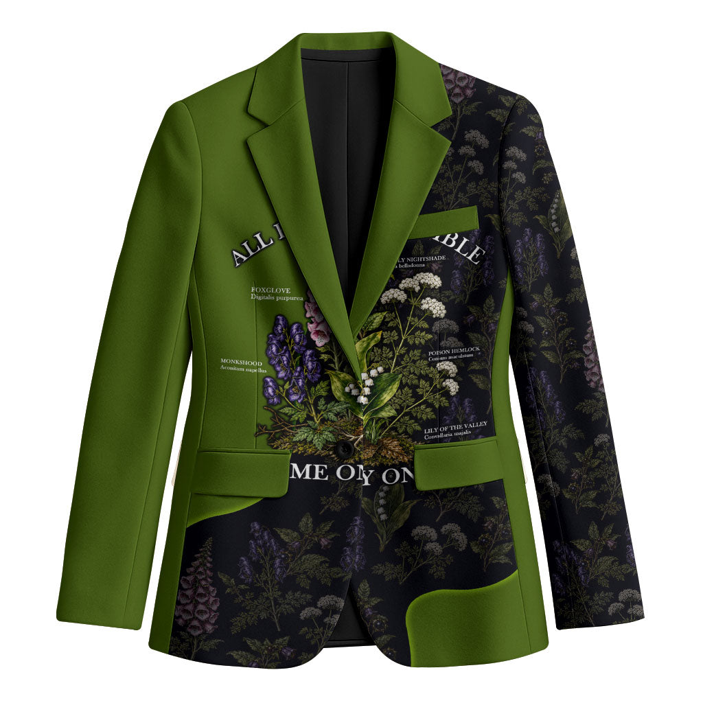 All Plants Are Edible Some Only Once Botanical Gardening Blazer Vintage Floral