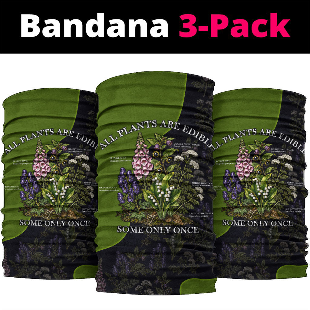 All Plants Are Edible Some Only Once Botanical Gardening Neck Gaiter Vintage Floral