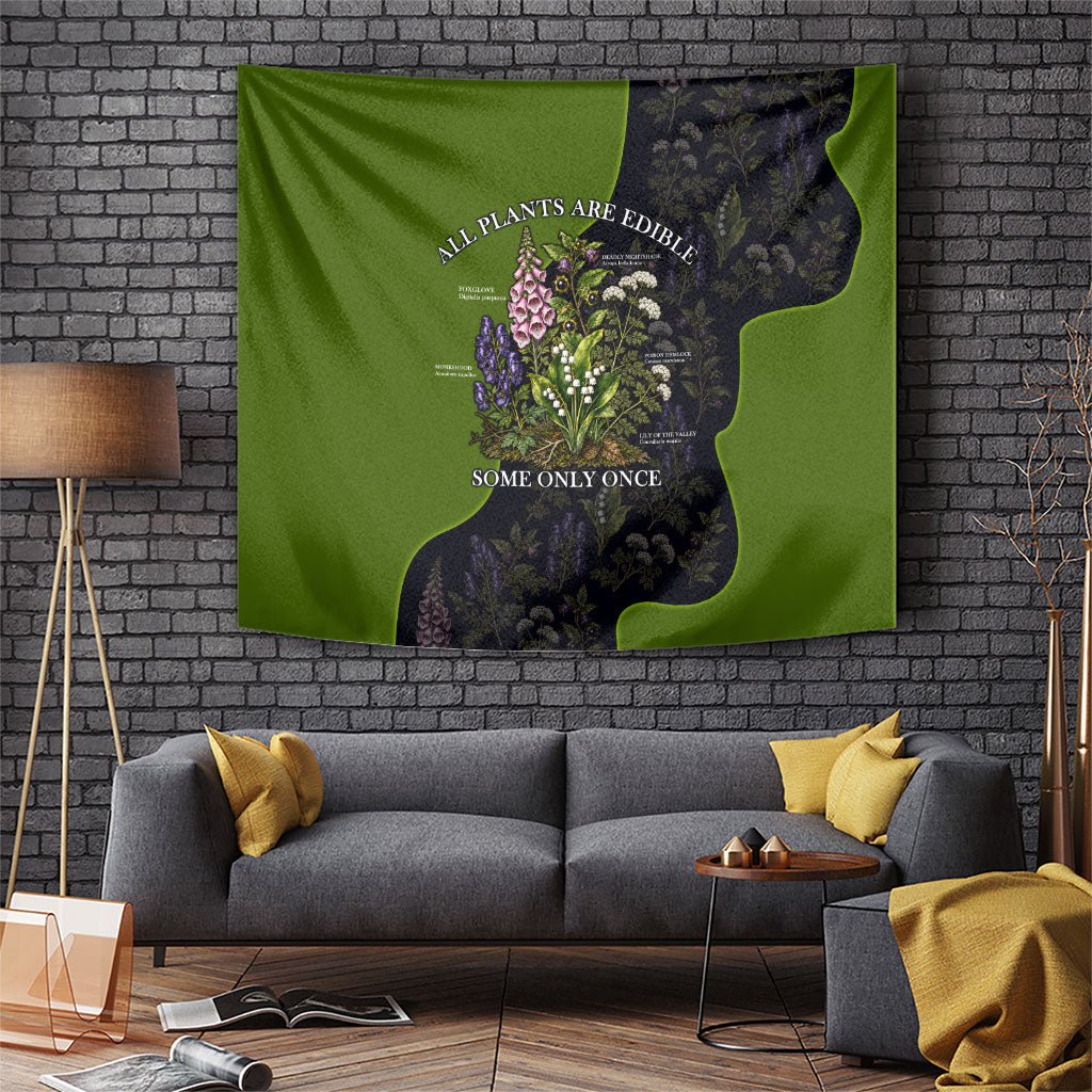 All Plants Are Edible Some Only Once Botanical Gardening Tapestry Vintage Floral