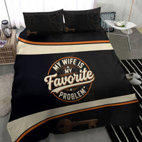 My Wife Is My Favorite Problem Bedding Set Vintage Pinup Woman Mechanic Problem Solver
