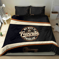 My Wife Is My Favorite Problem Bedding Set Vintage Pinup Woman Mechanic Problem Solver