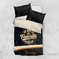 My Wife Is My Favorite Problem Bedding Set Vintage Pinup Woman Mechanic Problem Solver