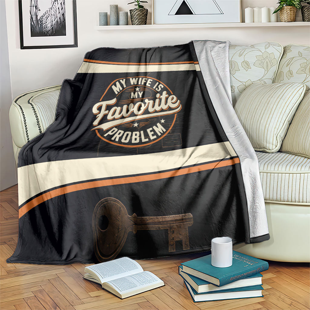 My Wife Is My Favorite Problem Blanket Vintage Pinup Woman Mechanic Problem Solver
