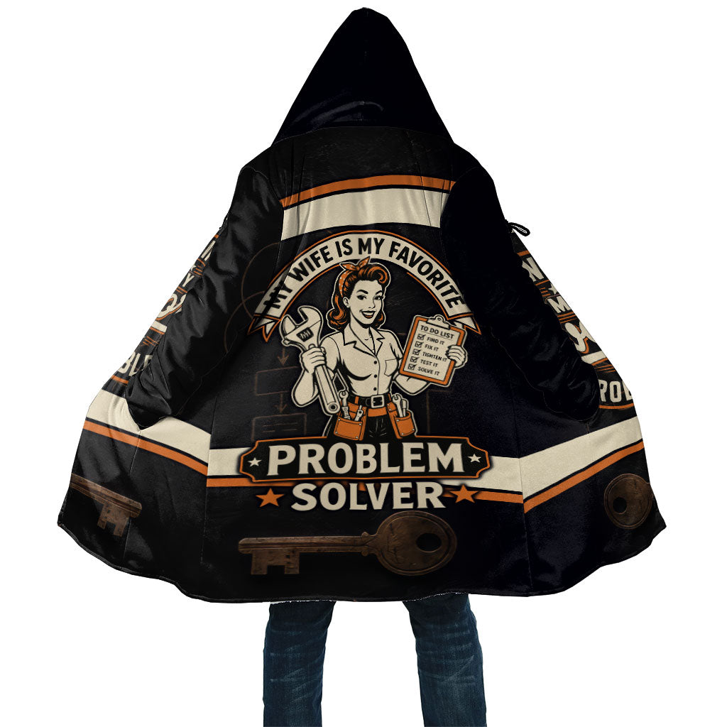 My Wife Is My Favorite Problem Cloak Vintage Pinup Woman Mechanic Problem Solver