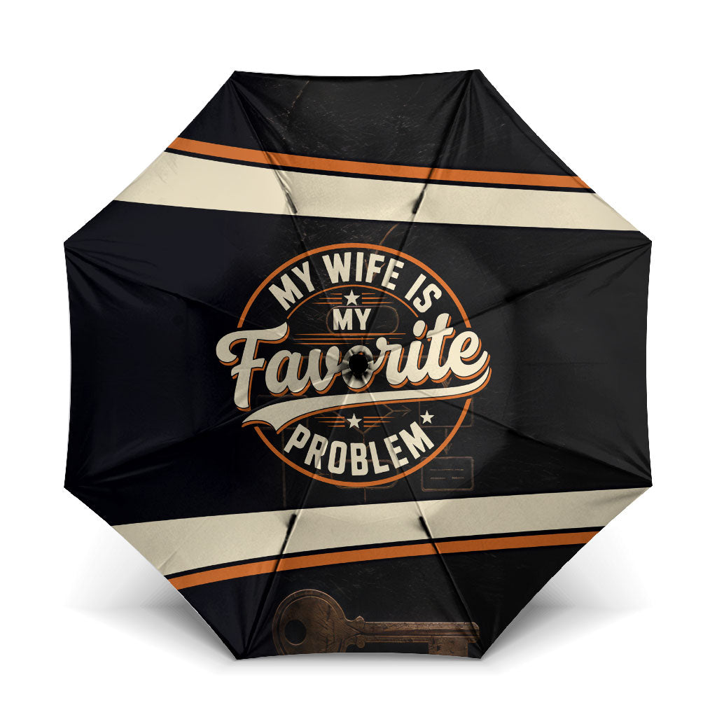 My Wife Is My Favorite Problem Umbrella Vintage Pinup Woman Mechanic Problem Solver