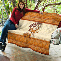 Cute Fox Falling For Fall Autumn Quilt Orange Beige Knitted Pattern Cute Fox Autumn Leaf