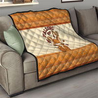 Cute Fox Falling For Fall Autumn Quilt Orange Beige Knitted Pattern Cute Fox Autumn Leaf