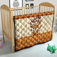 Cute Fox Falling For Fall Autumn Quilt Orange Beige Knitted Pattern Cute Fox Autumn Leaf