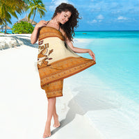 Cute Fox Falling For Fall Autumn Sarong Orange Beige Knitted Pattern Cute Fox Autumn Leaf