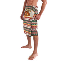 Cute Sleeping Fox Happy Fall Lavalava Festive Red Green Knitted Pattern Sleeping Fox