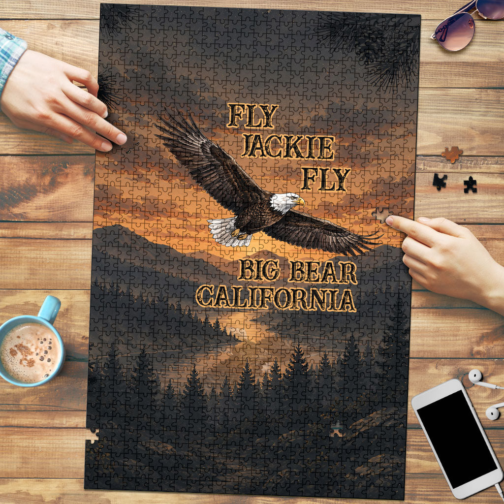 Big Bear California Eagle Jackie Shadow Puzzle Supports California Wildlife - Sunset Mountain Forest Bald Eagle