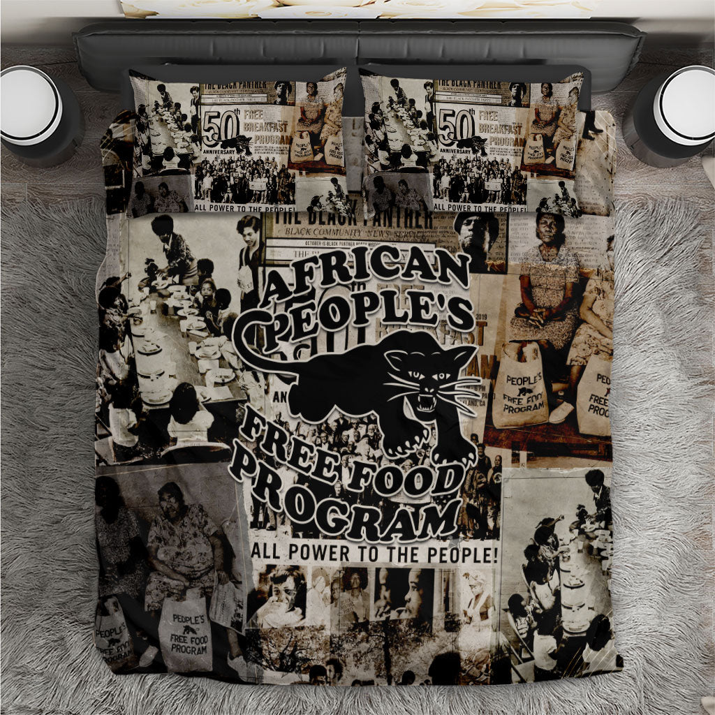 African People's Free Food Program Bedding Set Black Panther Newspaper Collage Black Panther Party