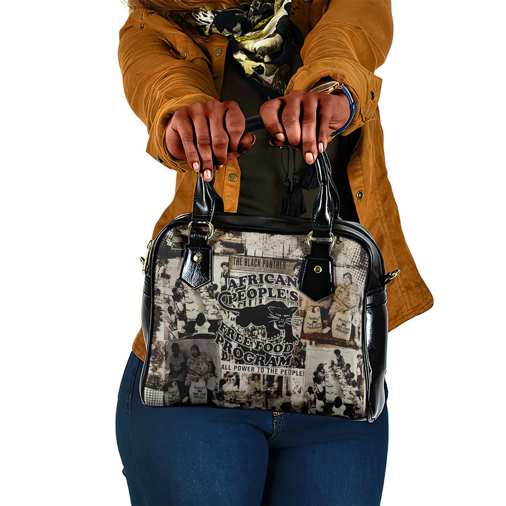 African People's Free Food Program Shoulder Handbag Black Panther Newspaper Collage Black Panther Party