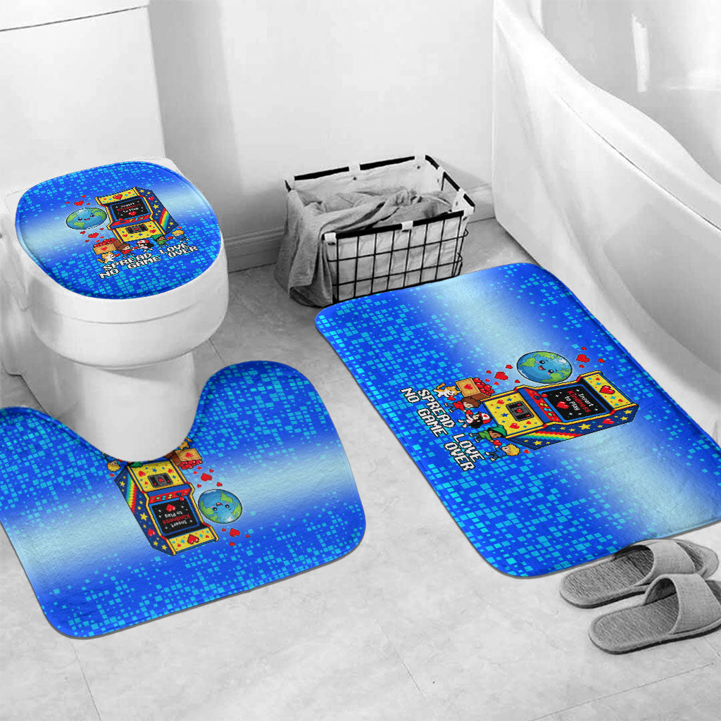 World Kindness Day Pixel Arcade Game Bathroom Set Retro 8-Bit Pixel Art Kindness Level Max Spread Love Game Over