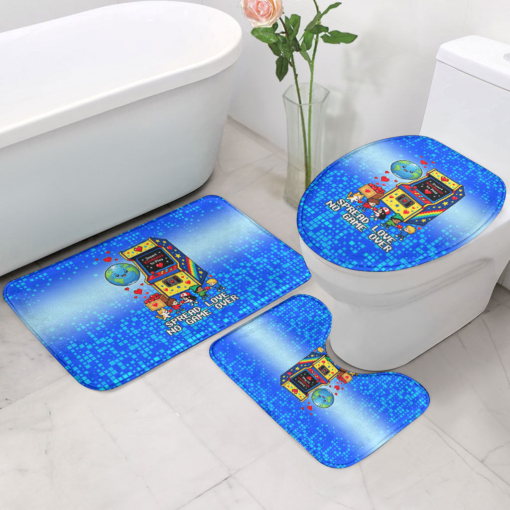 World Kindness Day Pixel Arcade Game Bathroom Set Retro 8-Bit Pixel Art Kindness Level Max Spread Love Game Over