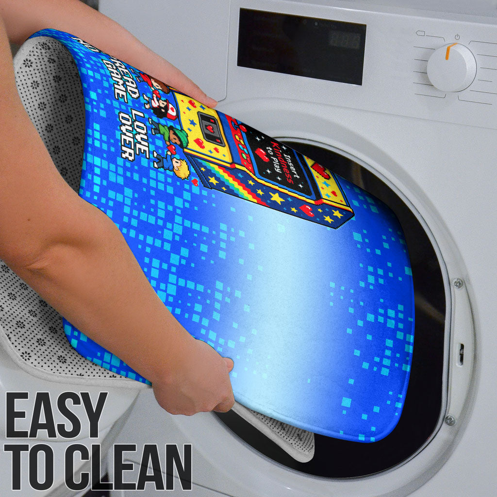 World Kindness Day Pixel Arcade Game Bathroom Set Retro 8-Bit Pixel Art Kindness Level Max Spread Love Game Over
