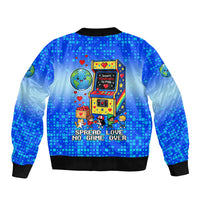 World Kindness Day Pixel Arcade Game Bomber Jacket Retro 8-Bit Pixel Art Kindness Level Max Spread Love Game Over