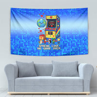 World Kindness Day Pixel Arcade Game Tapestry Retro 8-Bit Pixel Art Kindness Level Max Spread Love Game Over