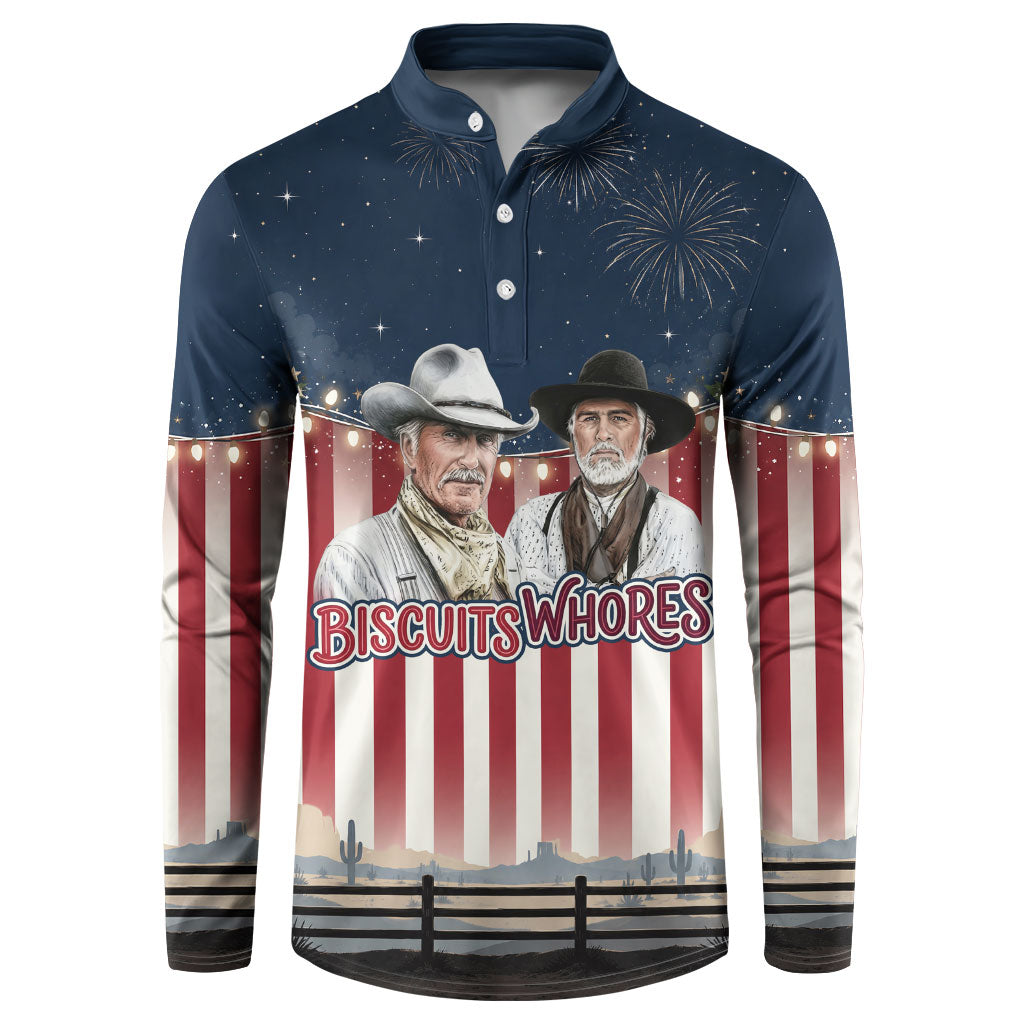All I Want For Christmas Is Biscuits And Whores Western Cowboys Button Sweatshirt Vintage Retro Western Xmas Humor