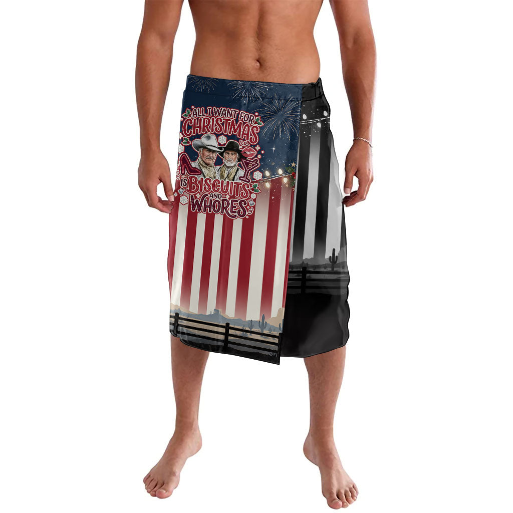 All I Want For Christmas Is Biscuits And Whores Western Cowboys Lavalava Vintage Retro Western Xmas Humor