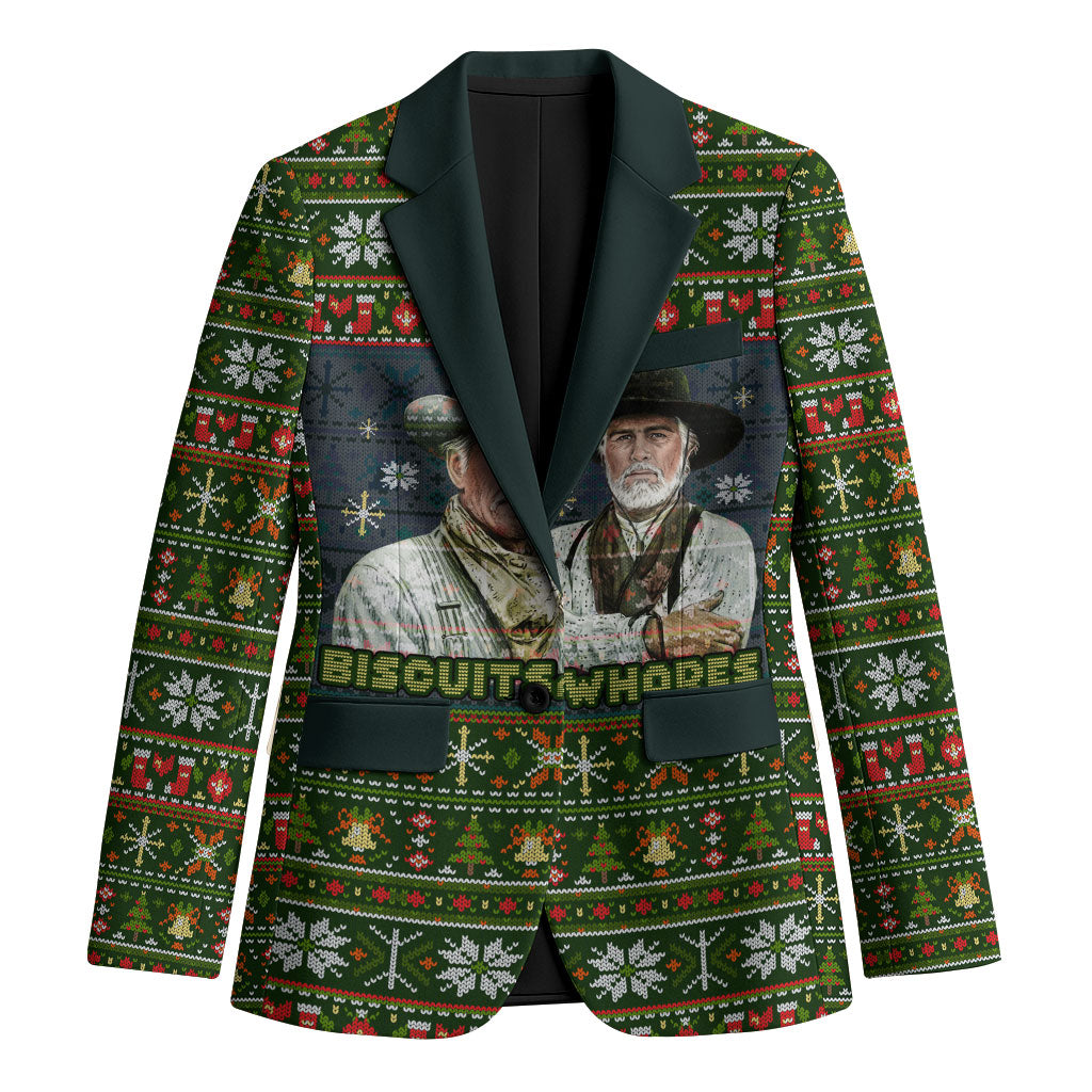 All I Want For Christmas Is Biscuits And Whores Western Cowboys Blazer Vintage Rustic Humor