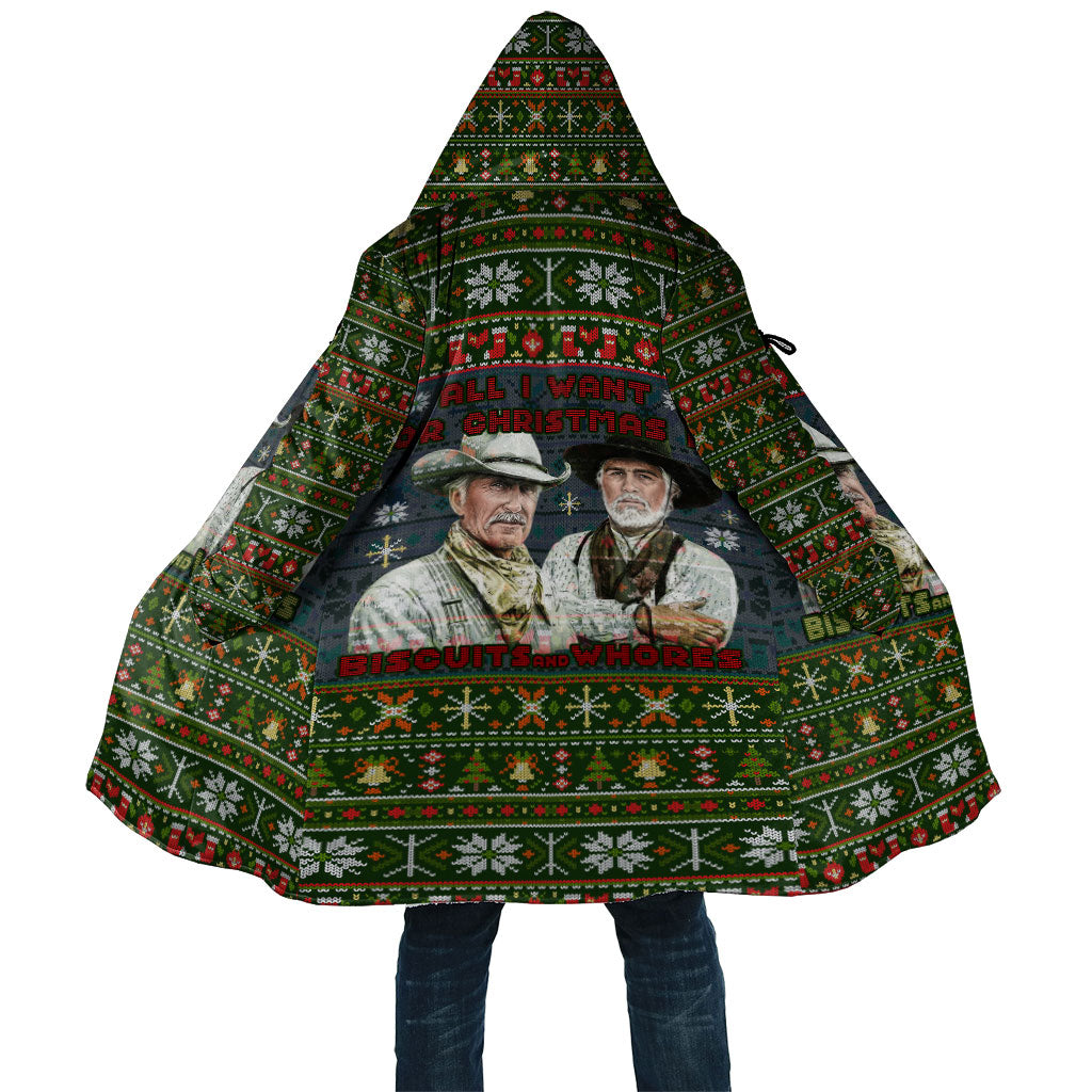 All I Want For Christmas Is Biscuits And Whores Western Cowboys Cloak Vintage Rustic Humor