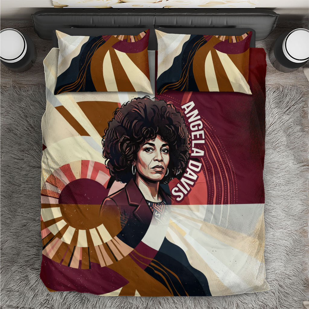 Angela Davis Black History Rights Activism Bedding Set Abstract Geometric Pop Art Retro Civil Rights
