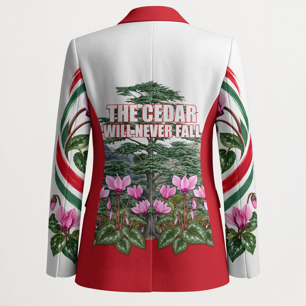 Lebanon Independence Day Blazer Patriotic Cedar Tree And Cyclamen Flowers