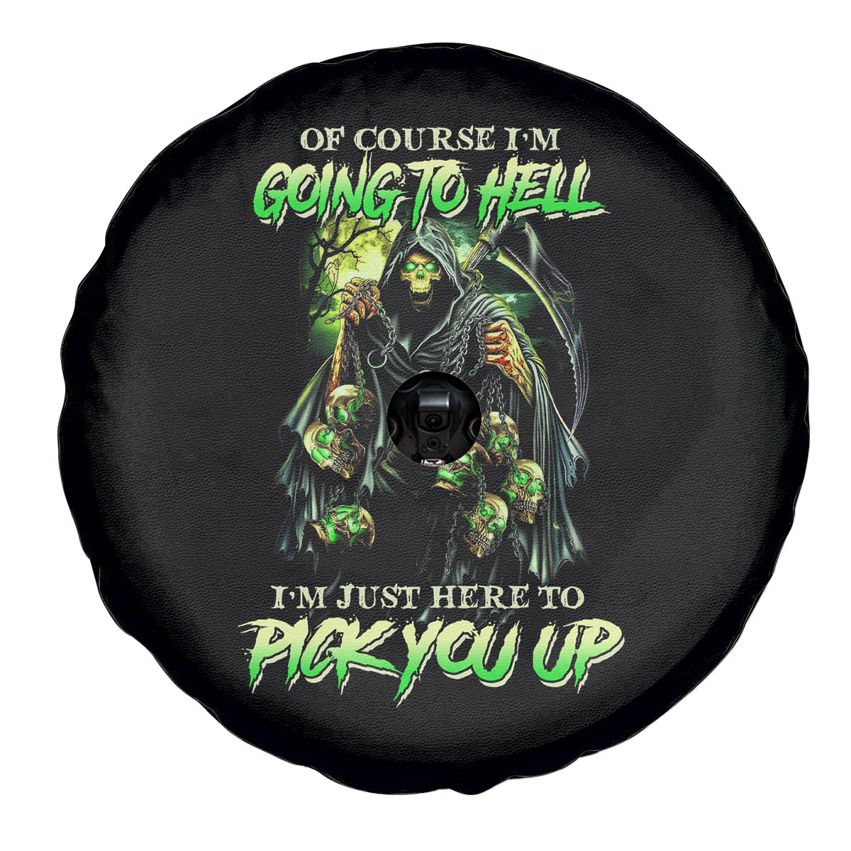 Of Course I'm Going To Hell Skull Spare Tire Cover - Wonder Print Shop