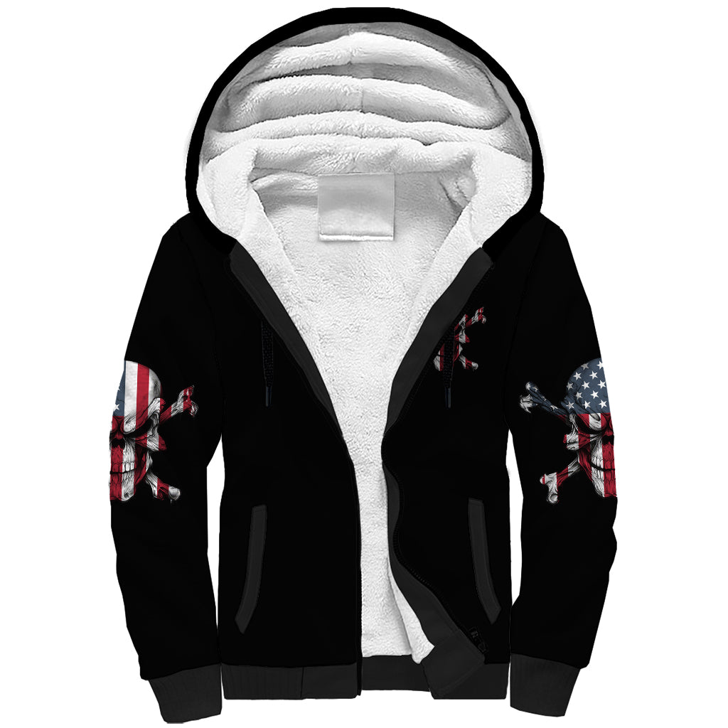 This Is America Patriotic Skull Sherpa Hoodie - Wonder Print Shop