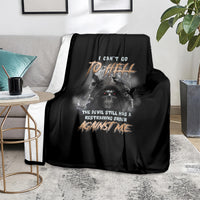 Black bat reaper blanket with skull graphic and 'I Can't Go To Hell' text