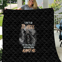 Black bat quilt with diamond stitching and centered reaper skull graphic