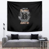 Black reaper bat tapestry with skull artwork, dark smoke wings, and “Against Me”